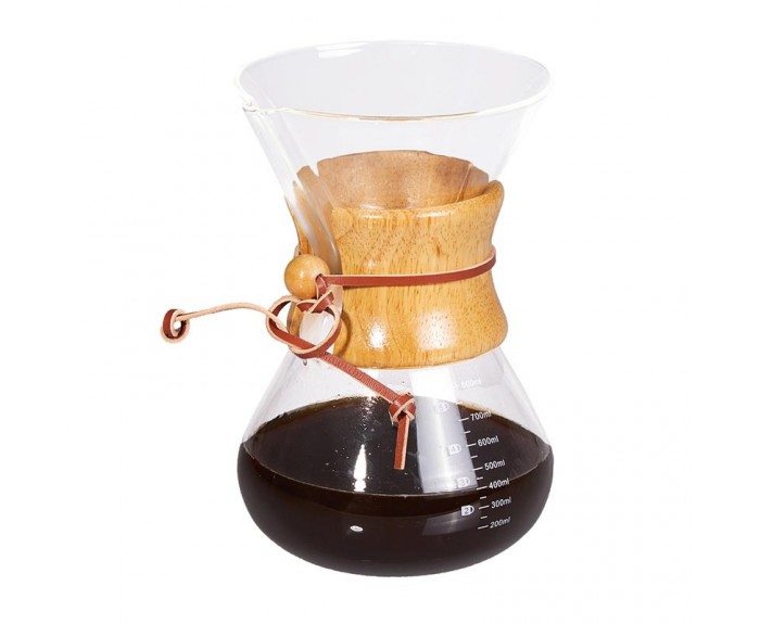 Biradlı GRV-313 Pour Over Chemex Ahşap Tutacaklı Kahve Demleyici, 800 ml