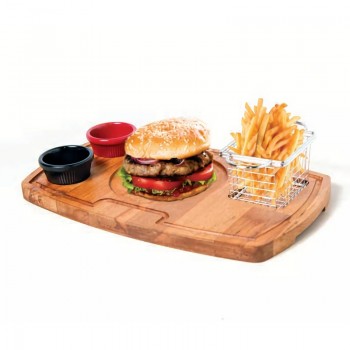 Biradlı GRV-1804 Burger Servis Sunum Tahtası, 38x22.5x2 cm