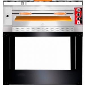 GMG Compact S Serisi Tek katlı Taş Tabanlı Pizza Fırını, Alt Tezgahlı Ø 30 cm (6) Adet Tepsi Kapasiteli