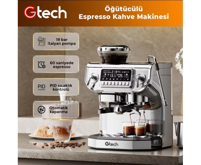 Gtech ST-530ED PID Ev Tipi Öğütücülü Barista Espresso Kahve Makinesi, 1 Gruplu