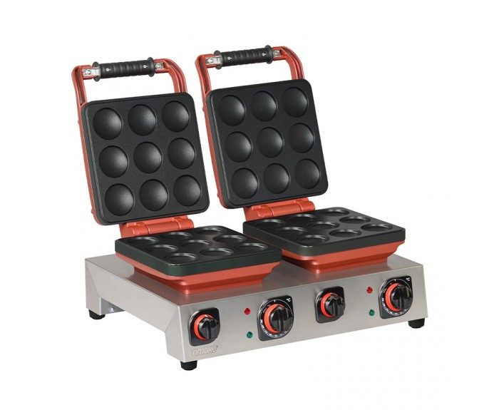 Omake  Balls İkili Waffle Makinesi, 64 mm, Elektrikli