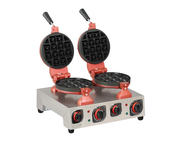 Omake Special Model İkili Yuvarlak Waffle Makinesi, Elektrikli