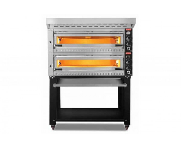 SGS PO-PROFI-10570-DE Profesyonel Pizza Fırını, 12 Adet Tava Kapasiteli, Çift Katlı, 19000 W