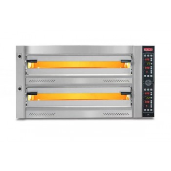 SGS PZ-10575-DE Profesyonel Pizza Fırını, 12 Adet Tava Kapasiteli, Üstten Açılmalı Kapak, Çift Katlı, 16000 W