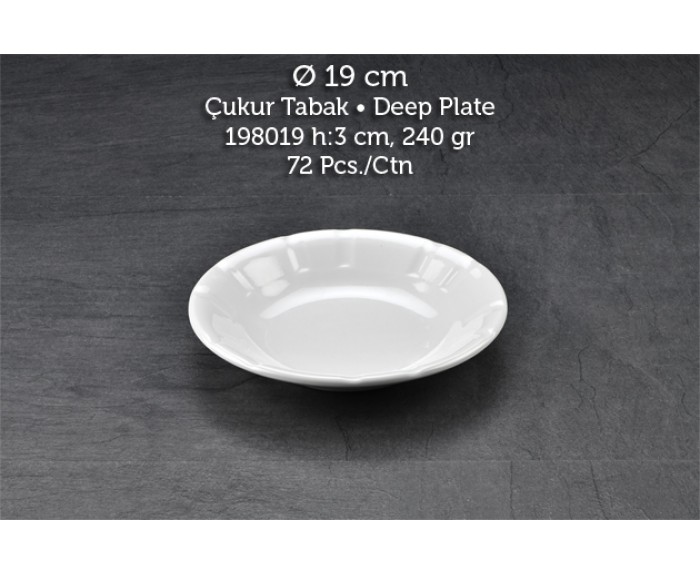 Tuva Thermo Melamin Classic 19 cm Oluklu Çukur Tabak