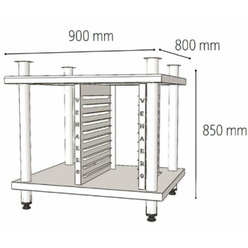 Venarro DEF-K6A Konveksiyonlu Fırın İçin Alt Stant, 10 GN- 1/1 Tepsi Kapasiteli