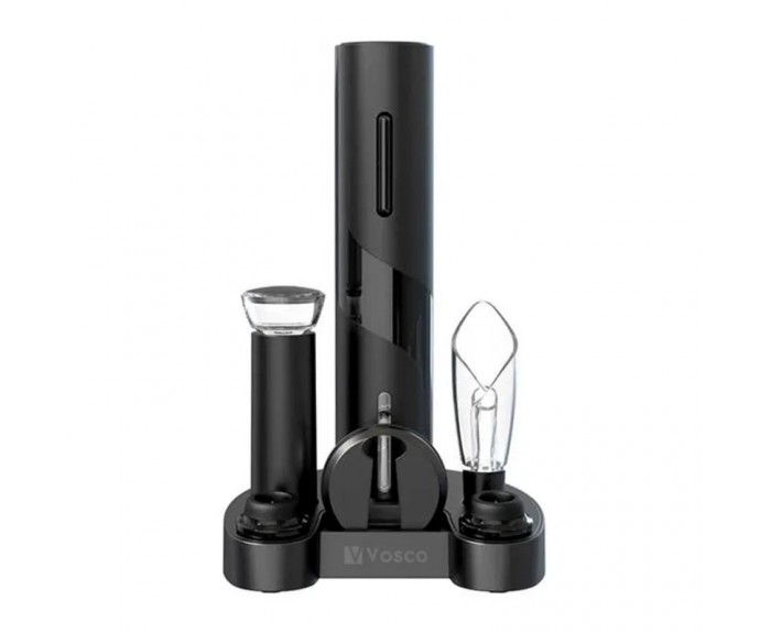 Vosco VNS-01 Wine Opener Otomatik Tirbuşon Şarap Açacağı, Elektrikli, Siyah