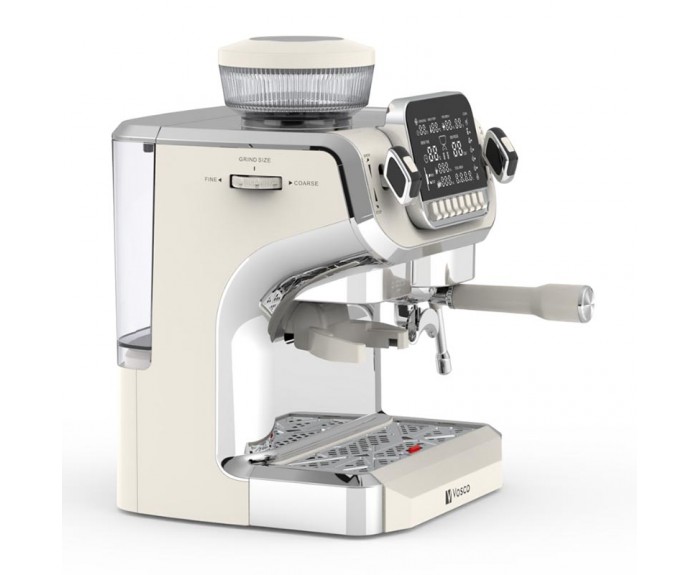 Vosco VST-520ECB Öğütücülü Barista Espresso Kahve Makinesi, 1 Gruplu, Beyaz