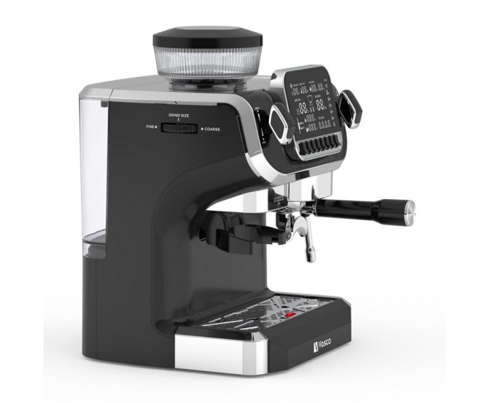 Vosco VST-520ECS Öğütücülü Barista Espresso Kahve Makinesi, 1 Gruplu, Siyah