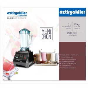 Öztiryakiler Gurmeaid BL-811 Bar Blender, 2 L, 1500 W, Siyah