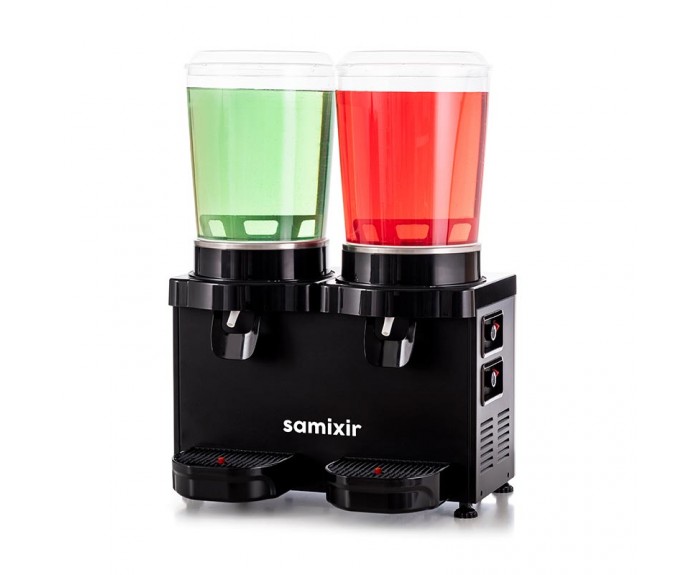 Samixir MM20 Panaromik Twin Soğuk İçecek Dispenseri, 10 L+10 L, Siyah