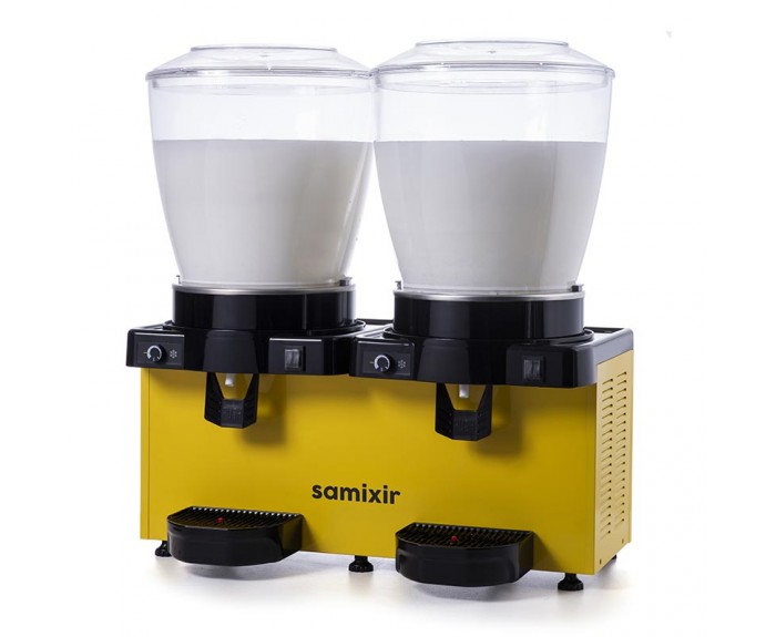 Samixir MM44.AY Panaromik Analog Twin Soğuk İçecek Dispenseri, 22+22 L, Karıştırıcılı, Sarı