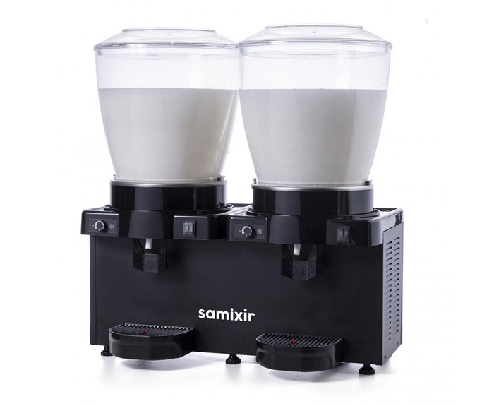 Samixir MM44.AB Panaromik Analog Twin Soğuk İçecek Dispenseri, 22+22 L, Karıştırıcılı, Siyah